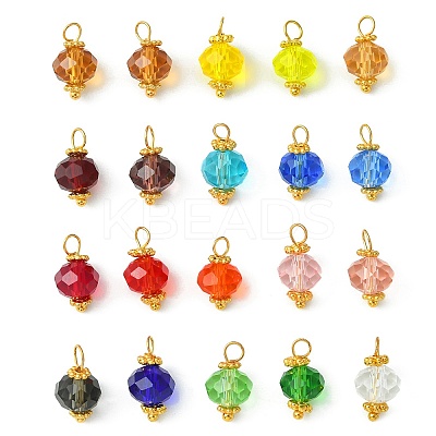 20Pcs 20 Color Glass Charms PALLOY-JF02222-1