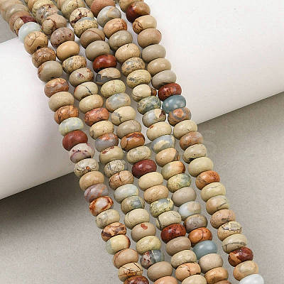 Natural Shoushan Stone Beads Strands G-L647-D11-4x6mm-1