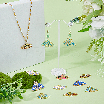 30Pcs 5 Styles Alloy Enamel Pendants ENAM-DC0001-70-1