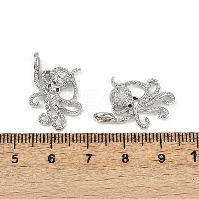 Brass Micro Pave Cubic Zirconia Pendants KK-C093-12P-1
