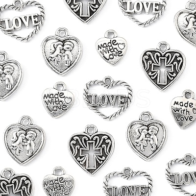 80Pcs 5 Styles Tibetan Style Zinc Alloy Charms TIBEP-FS0001-38-1