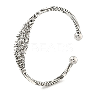 Non-Tarnish Hollowed 304 Stainless Steel Cuff Bangles BJEW-P331-09P-1