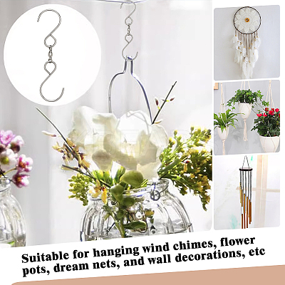 12Pcs 201 Stainless Steel Swivel S Hooks FIND-FG0003-65-1