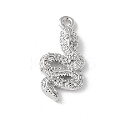 Brass Micro Pave Clear Cubic Zirconia Pendants LS-KK-S505-04P-01-1