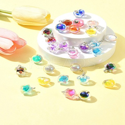 32Pcs 4 Styles AB Color Resin  Pendants RESI-FS0001-84-1