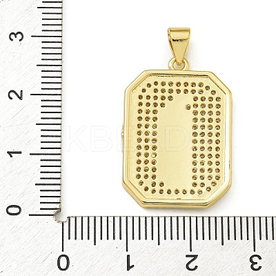 Virgin Mary Theme Rack Plating Brass Micro Pave Clear Cubic Zirconia Pendants KK-Z067-06G-03-1