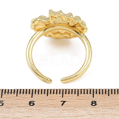 Ocean Theme Brass Cuff Rings RJEW-C135-01G-05-1