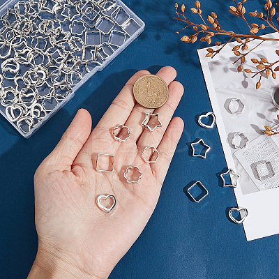 150Pcs 5 Styles Alloy Bead Frame FIND-SP0005-46-1