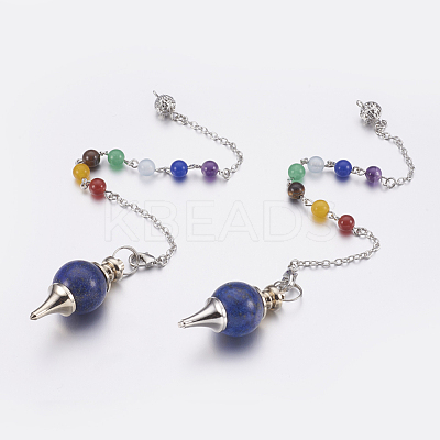 Natural Lapis Lazuli Sphere Dowsing Pendulums MAK-P009-E04-1
