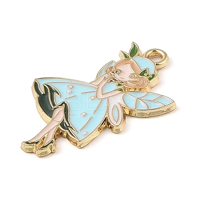 Golden Plated Alloy Eanaml Pendants PALLOY-S184-04G-B-1