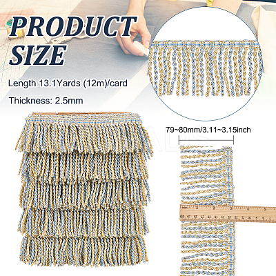 Two Tone Polyester Twisted Rope Tassel Fringe Trimming DIY-WH0304-703E-1