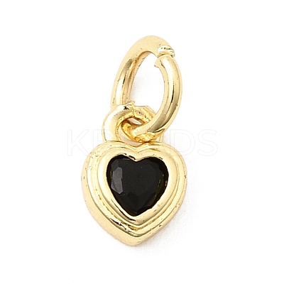 Brass Cubic Zirconia Charms KK-G554-02C-05-1