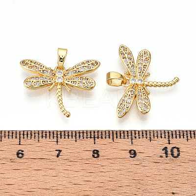 Brass Micro Pave Cubic Zirconia Pendants KK-N257-29G-1