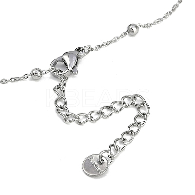 304 Stainless Steel Bowknot Pendant Satellite Chain Necklaces NJEW-I129-06P-1