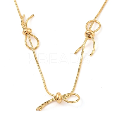 304 Stainless Steel Round Snake Chain Necklaces NJEW-Z047-01G-1