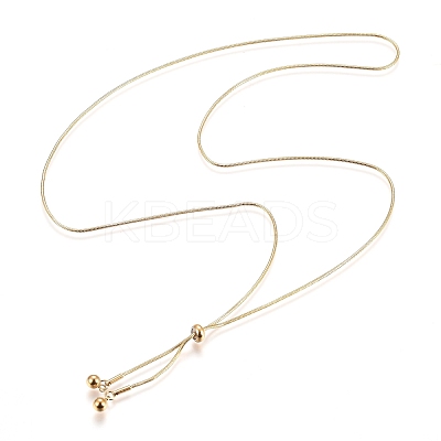 Adjustable 304 Stainless Steel Lariat Necklaces NJEW-Z005-12G-1