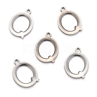 Tarnish Resistant 304 Stainless Steel Alphabet Charms STAS-H122-Q-P-1