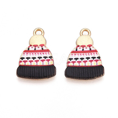 Winter Theme Printed Alloy Pendants PALLOY-H127-03G-1