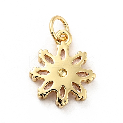 Rack Plating Brass Micro Pave Cubic Zirconia Charms X-ZIRC-F129-34B-G-1
