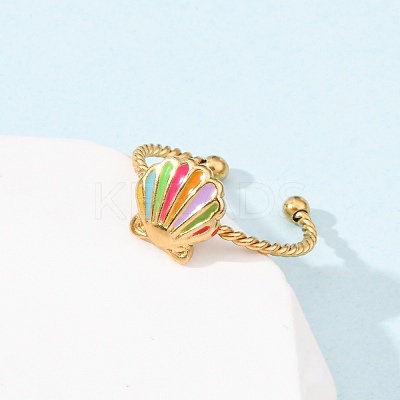 304 Stainless Steel Cuff Rings for Women RJEW-D334-02A-G-1
