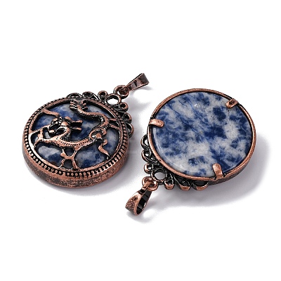 Natural Blue Spot Jasper Pendants G-A241-02R-07-1