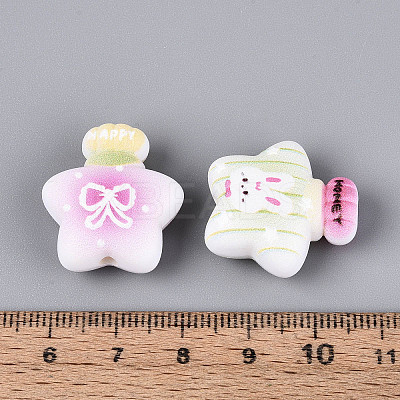 Printed Opaque Acrylic Beads SACR-T018-13M-1