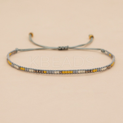 Bohemian Braided Adjustable Glass Seed Beaded Bracelets EX8332-5-1