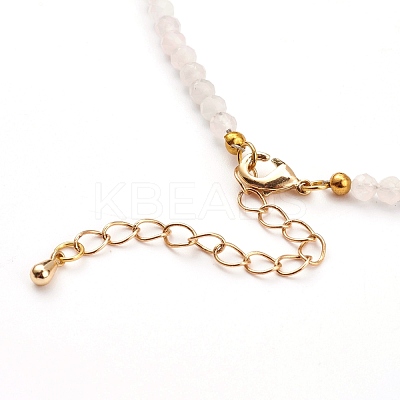 Natural Rose Quartz Beaded Necklaces NJEW-JN03315-02-1