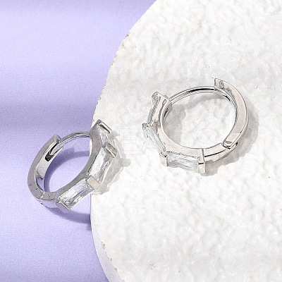 Brass Pave Cubic Zirconia Hoop Earrings EJEW-G471-09P-01-1