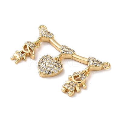 Brass Pave Cubic Zirconia Pendants KK-M287-05G-C-1