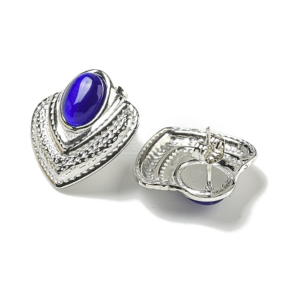 Cat Eye Stud Earrings EJEW-G400-60P-01-1