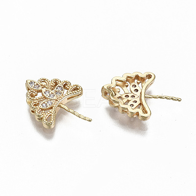 Brass Micro Pave Clear Cubic Zirconia Peg Bails Pendants KK-S356-120G-NF-1