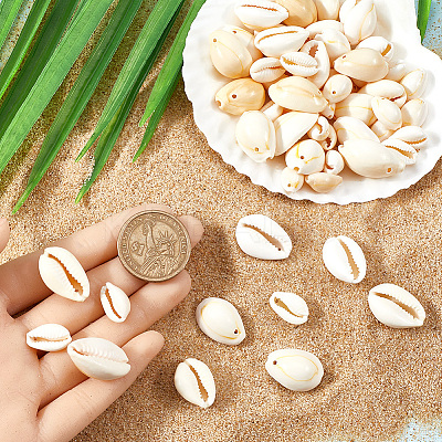 100Pcs 2 Styles Natural Cowrie Shell Pendants BSHE-SC0001-22-1