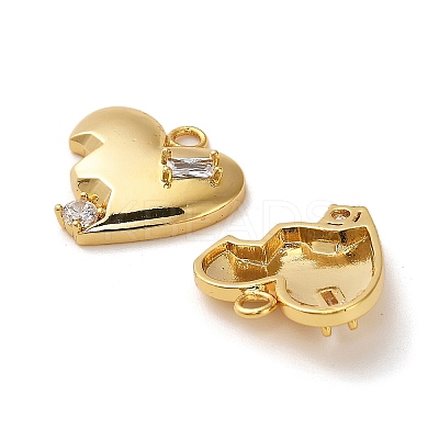 Brass Micro Pave Cubic Zirconia Pendants KK-P285-12G-1
