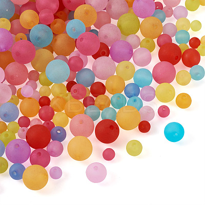 1160Pcs 4 Sizes Transparent Acrylic Ball Beads FACR-PJ0001-03-1