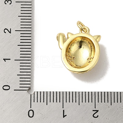 Rack Plating Brass Micro Pave Cubic Zirconia Pendants KK-P272-13G-1