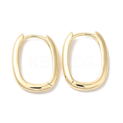 Rectangle Brass Huggie Hoop Earrings for Women EJEW-U008-12G-1