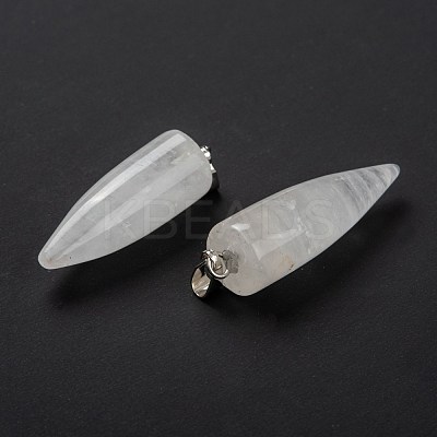 Natural Quartz Crystal Pointed Pendants G-D040-01P-B15-1