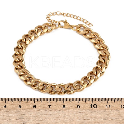3Pcs 3 Styles 304 Stainless Steel Chain Bracelet Set BJEW-F505-01G-1