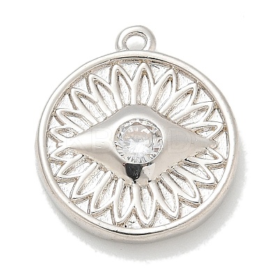 Rack Plating Brass Micro Pave Cubic Zirconia Pendants KK-L224-062P-01-1