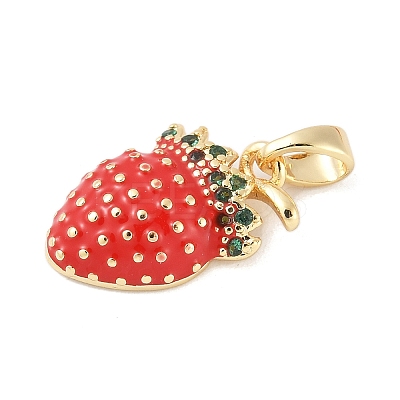 Brass Micro Pave Cubic Zirconia Enamel Pendants LS-KK-M326-05C-G-1
