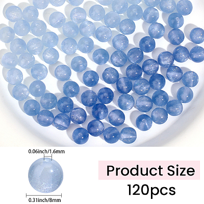 120Pcs Resin UV Reactive Beads RESI-PA0001-34C-1