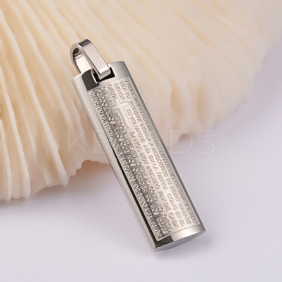 Column 304 Stainless Steel Lord's Prayer Cross Pendants STAS-L169-079P-1