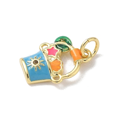 Brass Micro Pave Cubic Zirconia Charms KK-A273-15G-01-1