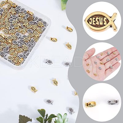 160Pcs 2 Colors Tibetan Style Alloy Beads FIND-AR0005-44-1