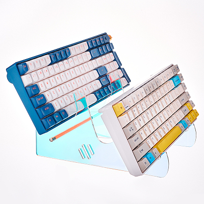 2-Tier Transparent Acrylic Keyboard Stands ODIS-WH0027-055-1
