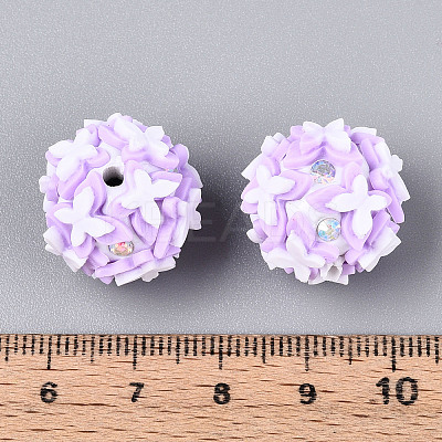 Handmade Polymer Clay Rhinestone and Resin Beads CLAY-T022-01E-1