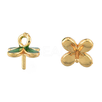 Brass Enamel Peg Bails Pendants KK-N259-29-1
