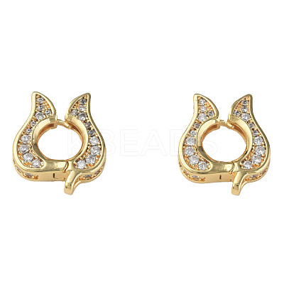 Brass Pave Clear Cubic Zirconia Twister Clasp KK-N233-231-1