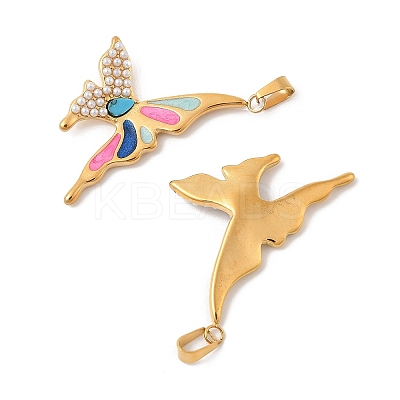 304 Stainless Steel Enamel Pendants STAS-L280-22G-1
